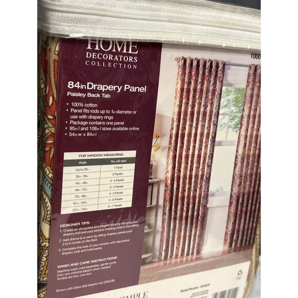 Home Decorators Collection 84in Drapery Panel Paisley, Rare Find! - Picture 5 of 7